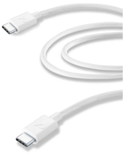 Кабел Cellularline - 6660, USB-C/USB-C, 2 m, бял - 1