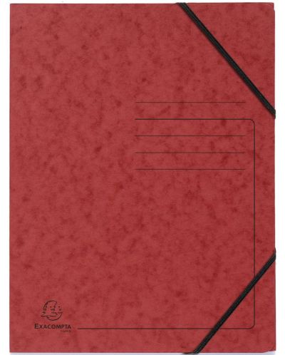 Картонена папка Exacompta - с ластик, червена - 1