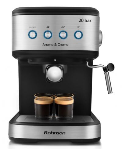 Кафемашина Rohnson - R-98025, 20 bar, 1.5 l, черна/сребриста - 1