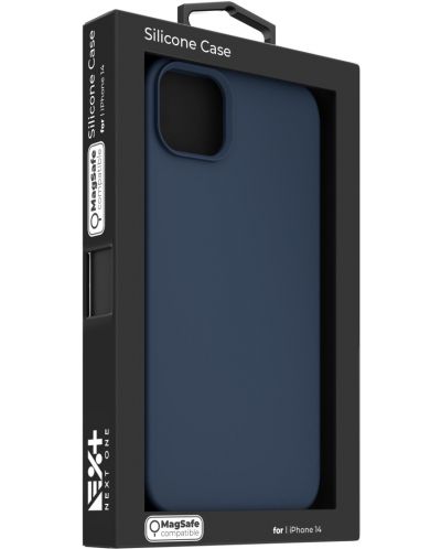 Калъф Next One - Silicon MagSafe, iPhone 14, син - 8