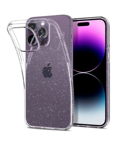 Калъф Spigen - Liquid Crystal Glitter, iPhone 14 Pro Max, Crystal Quartz - 1
