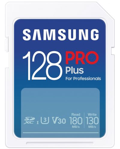 Карта памет Samsung - PRO Plus, 128GB, SDXC, U3 V30 - 1