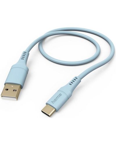 Кабел Hama - Flexible, USB-A/USB-C, 1.5 m, син - 1