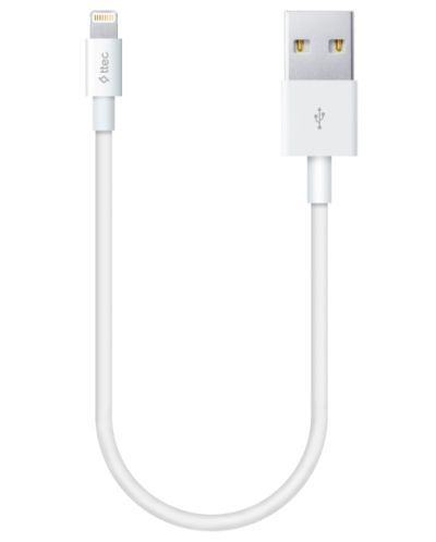 Кабел ttec - Mini Cable, Lightning/USB-A, 0.3 m, бял - 1