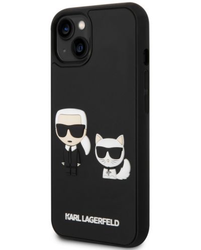 Калъф Karl Lagerfeld - Karl and Choupette, iPhone 14/13, черен - 2