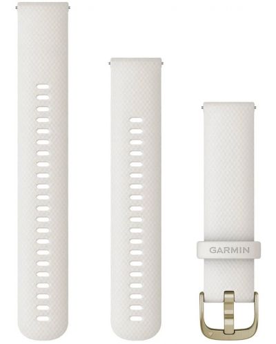 Каишка Garmin - QR Silicone, Venu/vivomove, 20 mm, Ivory/Cream Gold - 1