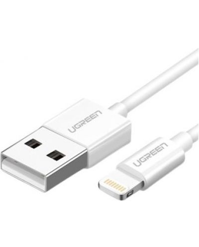 Кабел Ugreen - 403020, USB-А/Lightining, 1 m, бял - 1