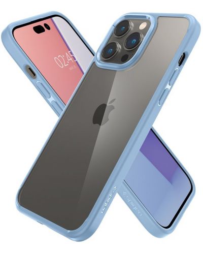 Калъф Spigen - Crystal Hybrid, iPhone 14 Pro, Sierra blue - 3