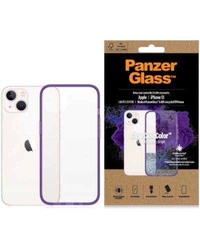 Калъф PanzerGlass - ClearCase, iPhone 13/14, прозрачен/лилав - 4