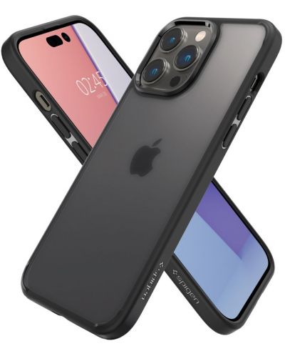Калъф Spigen - Ultra Hybrid, iPhone 14 Pro Max, Frost Black - 4