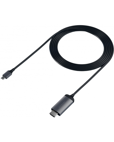 Кабел Satechi - Aluminium, USB-C/HDMI, 1.83 m, сив - 3