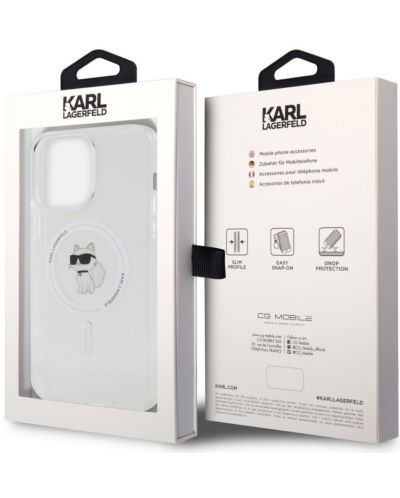 Калъф Karl Lagerfeld - IML Choupette MagSafe Case, iPhone 15 Pro Max, прозрачен - 3