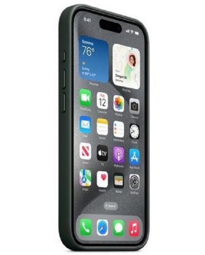 Калъф Apple - FineWoven MagSafe, iPhone 15 Pro Max, Evergreen - 3