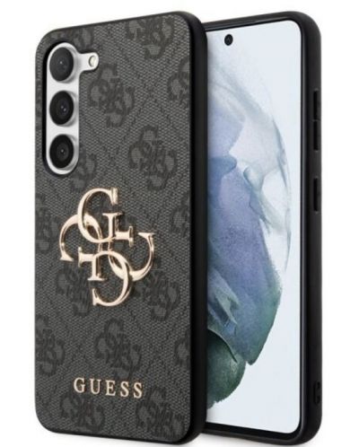 Калъф Guess - PU 4G Metal Logo, Galaxy S23, сив - 2