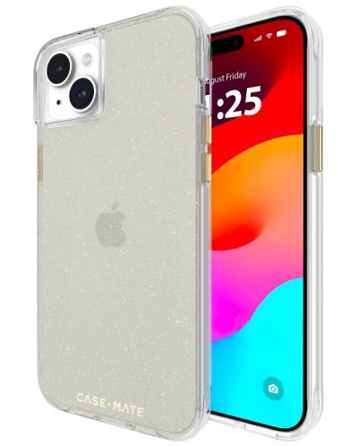 Калъф Case-Mate - Sheer Crystal MagSafe, iPhone 15 Plus, сребрист - 5