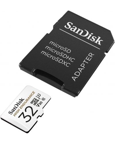 Карта памет SanDisk - High Endurance, 32GB, microSDHC, Class10 + адаптер - 2