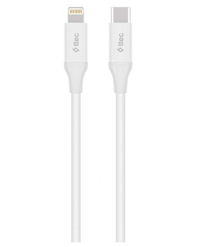 Кабел ttec - Lightning Fast Charging, USB-C/Lightnning, 1.5 m, бял - 1