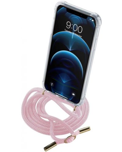 Калъф Cellularline - Neck Strap, iPhone 12 Pro Max, розов - 1
