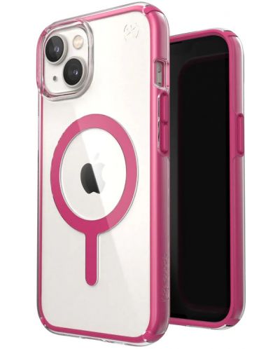 Калъф Speck - Presidio Perfect Clear Geo MagSafe, iPhone 14, розов - 3