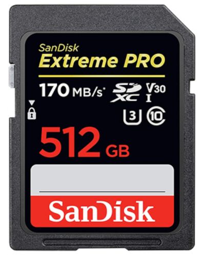 Карта памет SanDisk - Extreme PRO, 512GB, SDXC, UHS I U3 V30 - 1