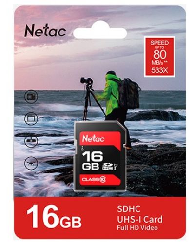 Карта памет Netac - 16GB, SDHC, Class10 - 3