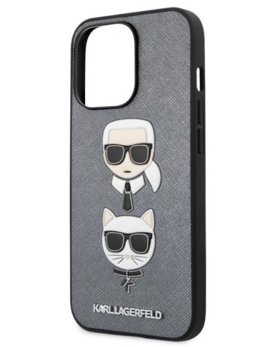 Калъф Karl Lagerfeld - Saffiano K and C, iPhone 13 Pro, сребрист - 2