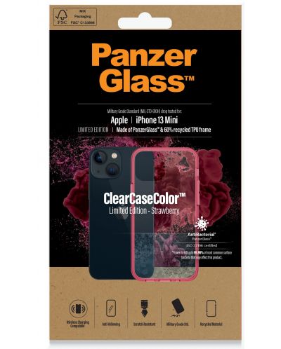 Калъф PanzerGlass - ClearCase, iPhone 13 mini, прозрачен/червен - 4