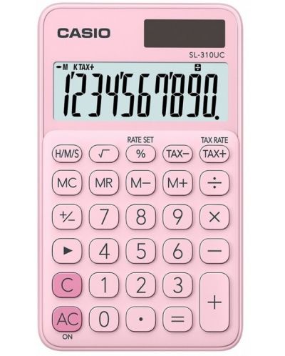 Калкулатор Casio - SL-310UC джобен, 10 dgt, розов - 1