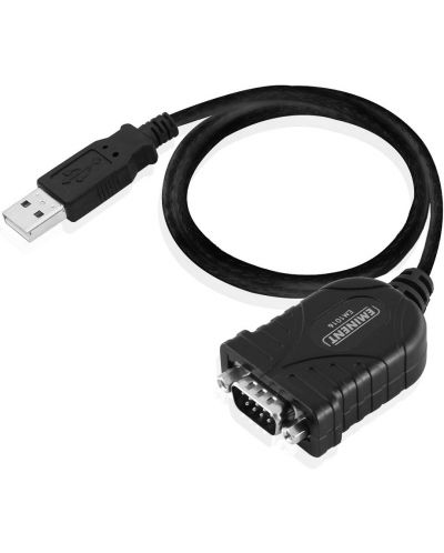 Кабел Ewent - EM1016, USB-A/RS232 9 pin, 0.6 m, черен - 1
