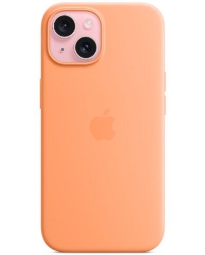 Калъф Apple - Silicone MagSafe, iPhone 15, Orange Sorbet - 4