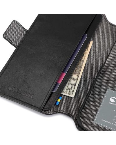 Калъф Krusell - Leather Phone Wallet, iPhone 14 Plus, черен - 3