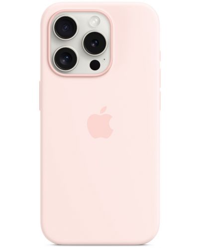 Калъф Apple - Silicone MagSafe, iPhone 15 Pro, Light Pink - 1
