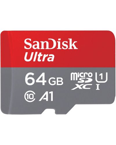 Карта памет SanDisk - Ultra, 64GB, microSDXC, Class10 + адаптер - 2
