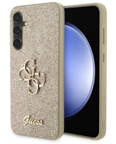 Калъф Guess - PU Fixed Glitter 4G Metal Logo, Galaxy S23 FE, златист - 1