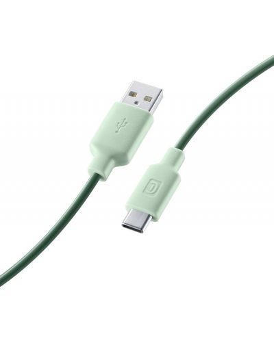 Кабел Cellularline - 9146, USB-A/USB-C, 1 m, зелен - 1