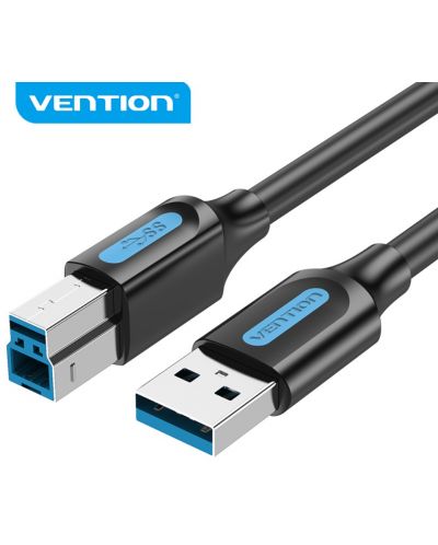 Кабел Vention - COOBG, USB-A/USB-B, 1.5 m, черен - 1