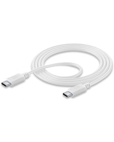 Кабел Cellularline - 6978, USB-C/USB-C, 1.2 m, бял - 1