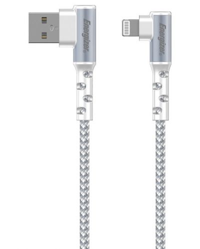 Кабел Energizer - C710LKWH, USB-A/Lightning, 2 m, бял - 1