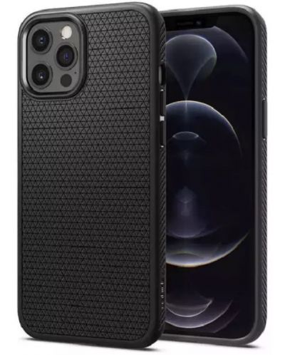 Калъф Spigen - Liquid Air, iPhone 12 Pro Max, черен - 1