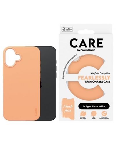 Калъф CARE - Fashionable, iPhone 16 Plus, MagSafe, Peachy - 1