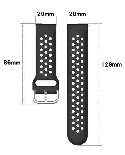 Каишка Techsuit - W004, Galaxy Watch/Huawei Watch, 20 mm, черна - 4