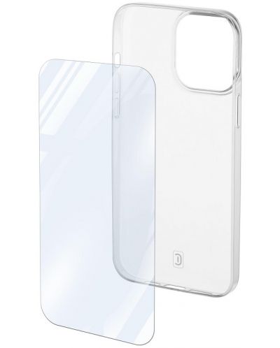 Калъф и протектор Cellularline - iPhone 15, прозрачни - 2