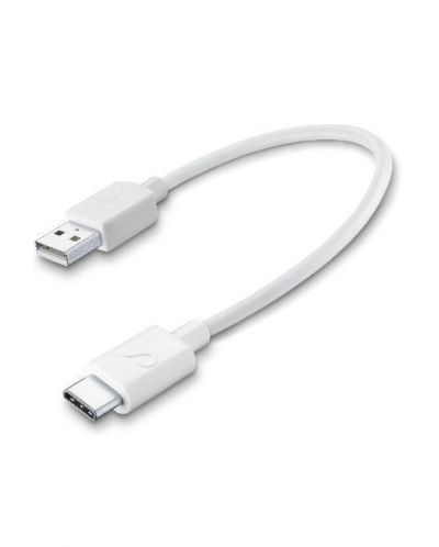 Кабел Cellularline - 4440, USB-A/USB-C, 0.15 m, бял - 1