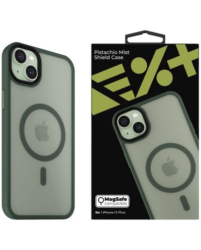 Калъф Next One - Pistachio Mist Shield MagSafe, iPhone 15 Plus, зелен - 1