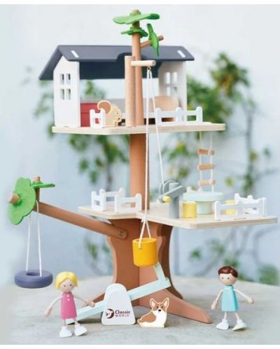 Къща за кукли Classic World - На дърво, с аксесоари  - 3