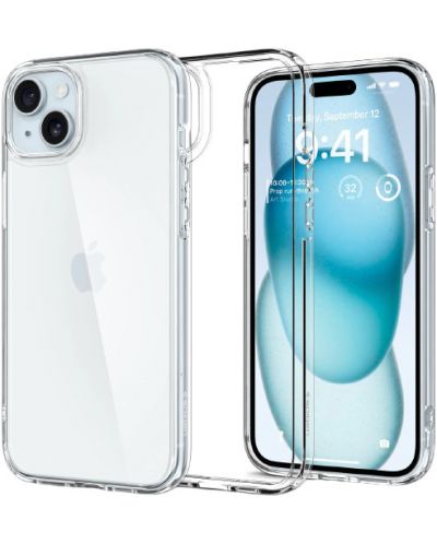 Калъф Spigen - Ultra Hybrid, iPhone 15, Crystal Clear - 3