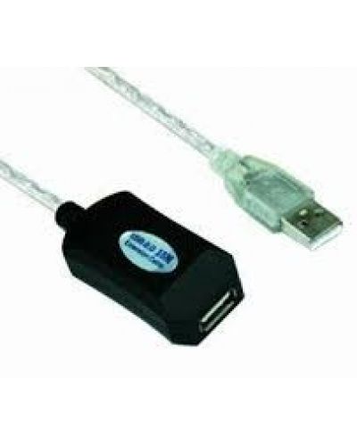 Удължителен кабел VCom - CU823, USB-A/USB-A, 30 m, сив - 1