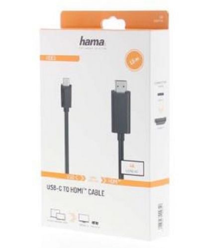 Кабел Hama - 200719, USB-C/HDMI, 3 m, черен - 2