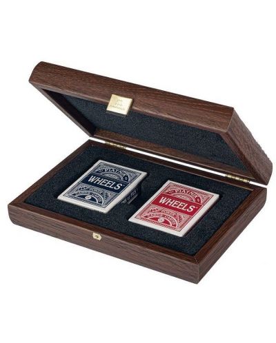 Карти за игра Manopoulos, в дървена кутия с кожен принт - 1
