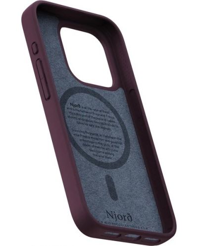 Калъф Njord - Salmon Leather MagSafe, iPhone 15 Pro, кафяв - 8